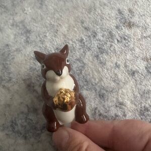 Nora Fleming Brown and Gold Ceramic Squirrel mini